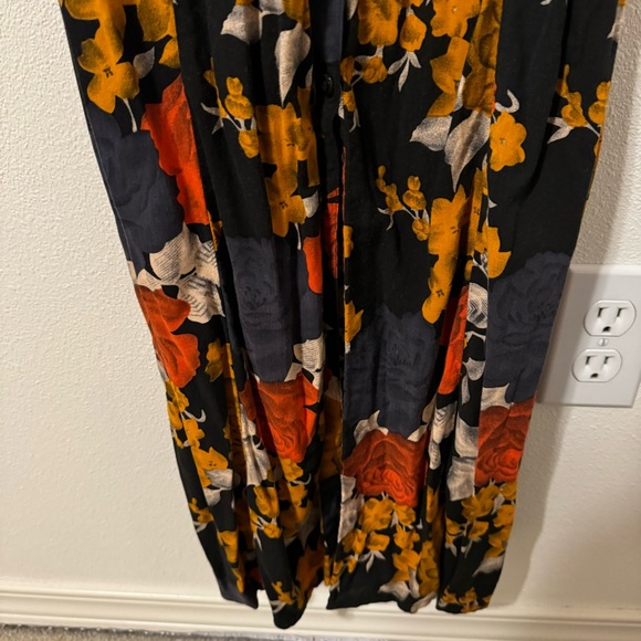 Volcom Take Me Home Black Floral Print Maxi Dress Lace Coastal Cowgirl-Small - Picture 6 of 11